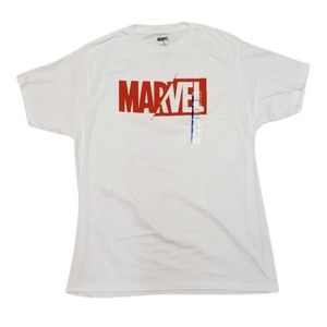 Marvel Logo Graphic T-shirt Men's Size XL NWT White & Red NEW